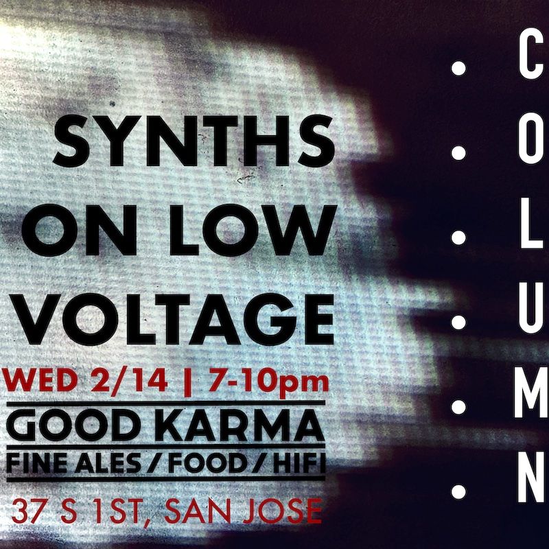 Low Voltage Synths, 7-11pm. poster